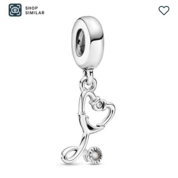 Pandora Stethoscope Heart Dangle Charm - Picture 1 of 2